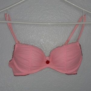 Victoria's Secret Ruched Pink Push-Up Demi Bra